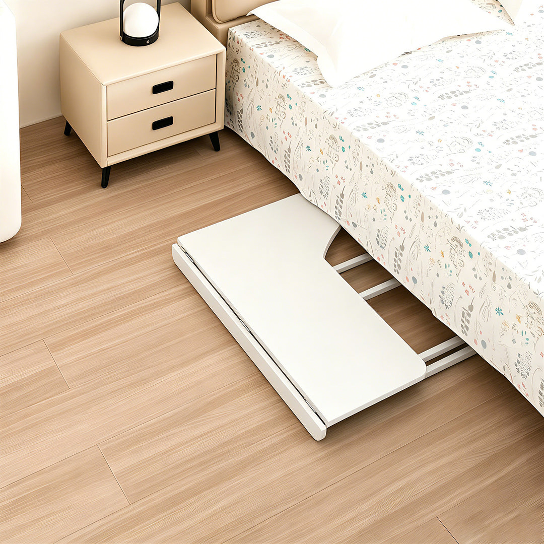 Birou pliabil Maclean, alb, mobil, 100x65 cm, max. 50 kg, în formă de L, MC-1250 L/W