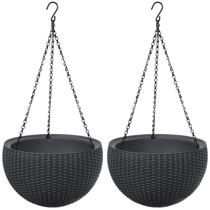 Ghiveci suspendat Keter Sphere Planter, culoare antracit, 2 bucăți