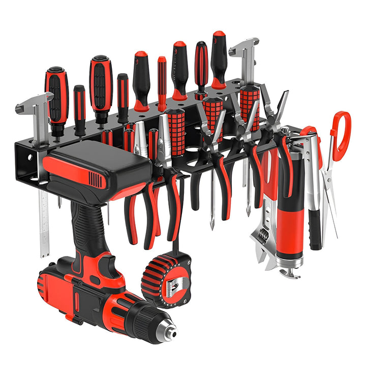 Organizator de perete / raft pentru scule Maclean, negru, dimensiuni 40x14,5x4,6 cm, max. 30 kg, MC-141