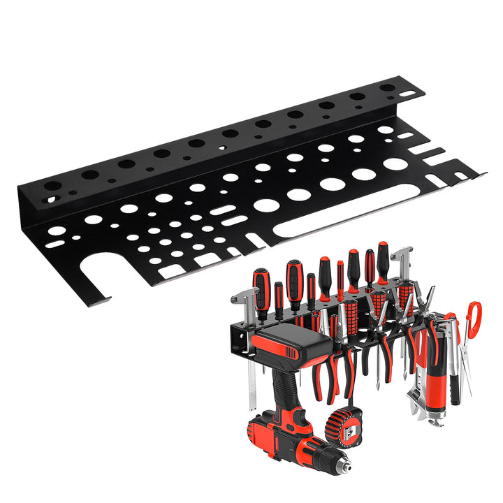 Organizator de perete / raft pentru scule Maclean, negru, dimensiuni 40x14,5x4,6 cm, max. 30 kg, MC-141