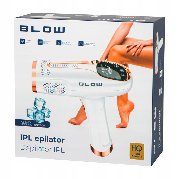 Epilator IPL Blow light, funcție Ice Cool, 9 niveluri de putere, filtru UV încorporat, mod flash automat, eficacitate de lungă durată, 44-480#