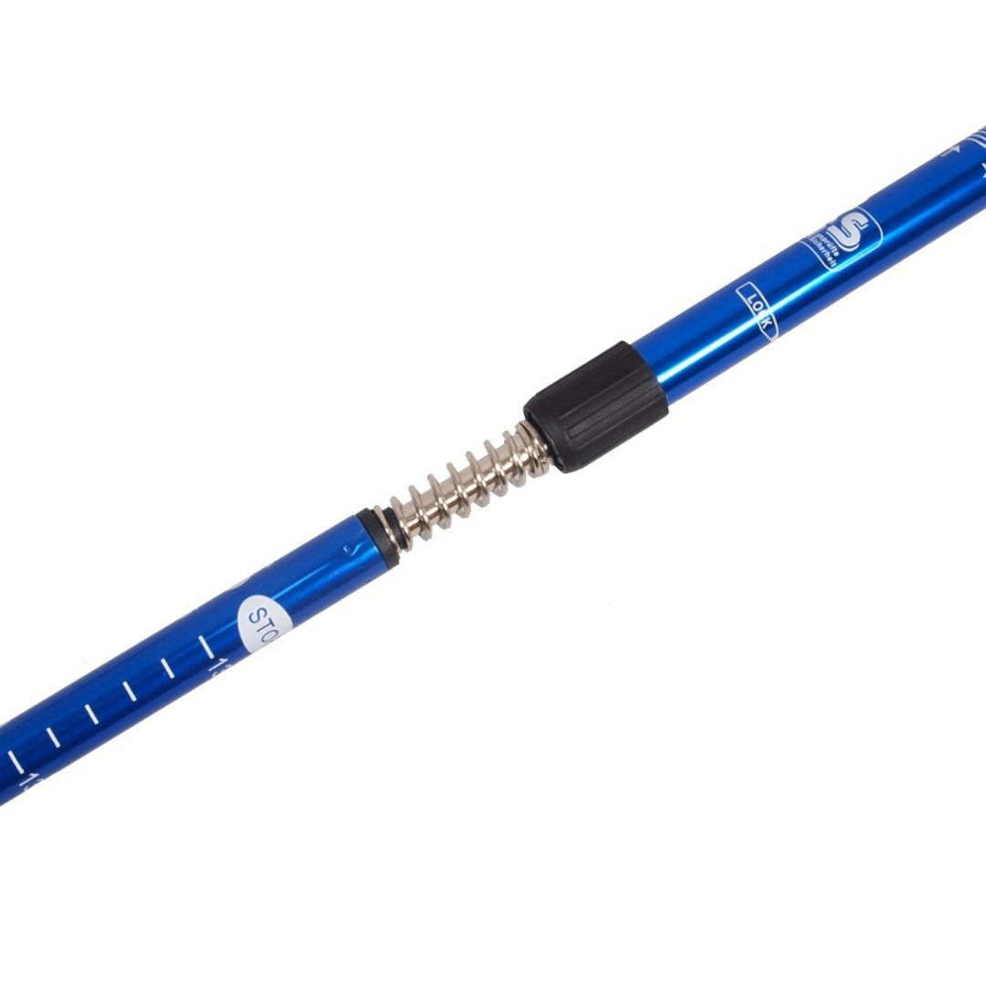 Bastoane telescopice de Nordic Walking din aluminiu, 65-135 cm, albastre, 2 perechi