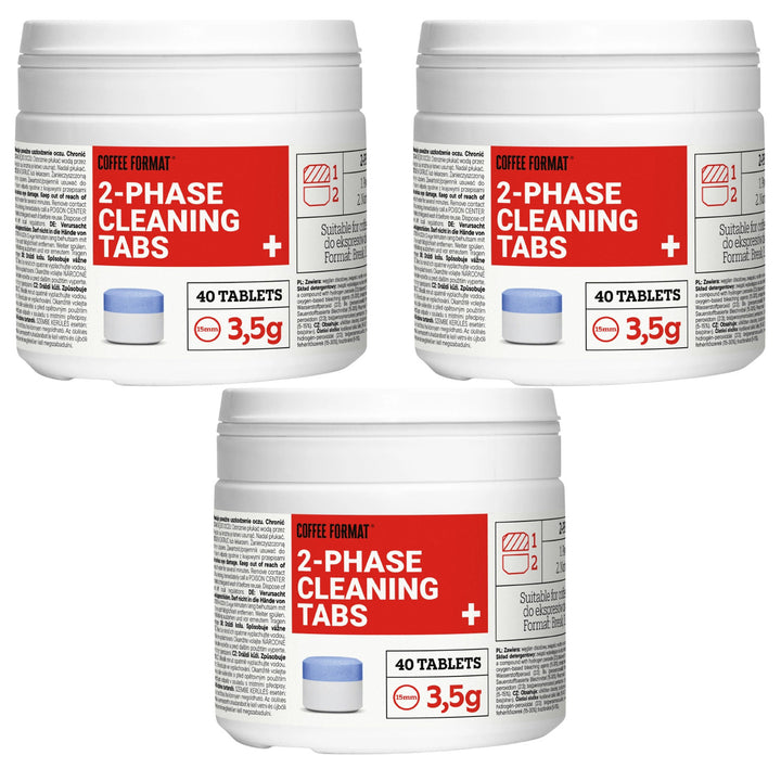 Tablete pentru curățarea aparatului de cafea, 2-phase Cleaning TABS+ 40 x 3,5 g Coffee Format, 3 cutii