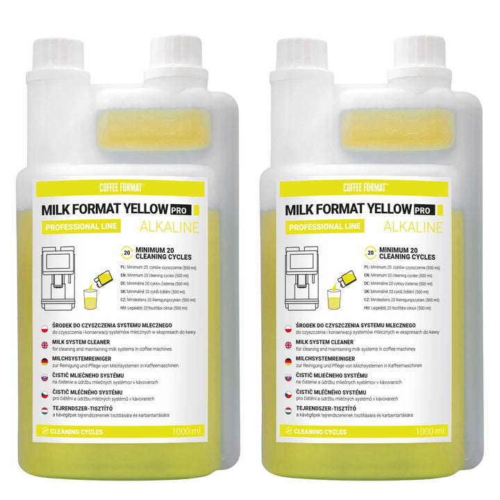 Produs de curățare pentru sistemul de lapte 2x1 l, Coffee Format MILK FORMAT YELLOW PRO