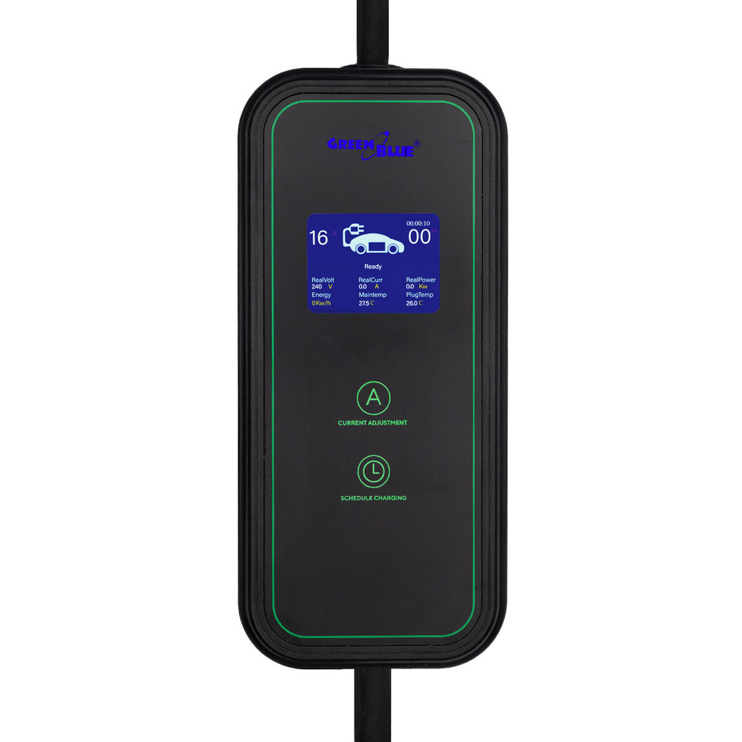 Încărcător pentru vehicule electrice (EV) / hibride plug-in (PHEV) GreenBlue, portabil, tip 2, lungime cablu 6,8 m, IP65, 11 kW, 220-380 V c.a. 50/60 Hz, 16 A, trifazic, GB1100