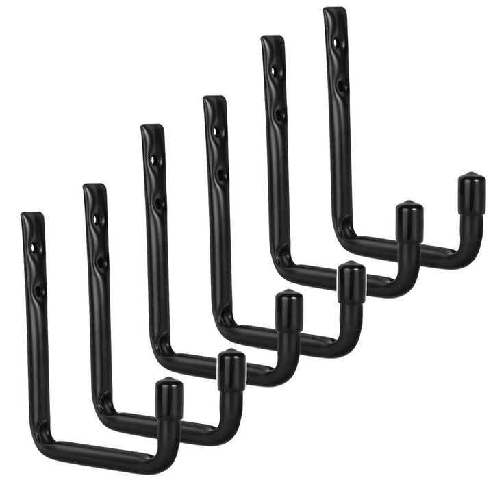 Set de 6 suporturi de perete Maclean, pentru anvelope, roți, scări, biciclete, din oțel, sarcină maximă 22 kg/suport, MC-488