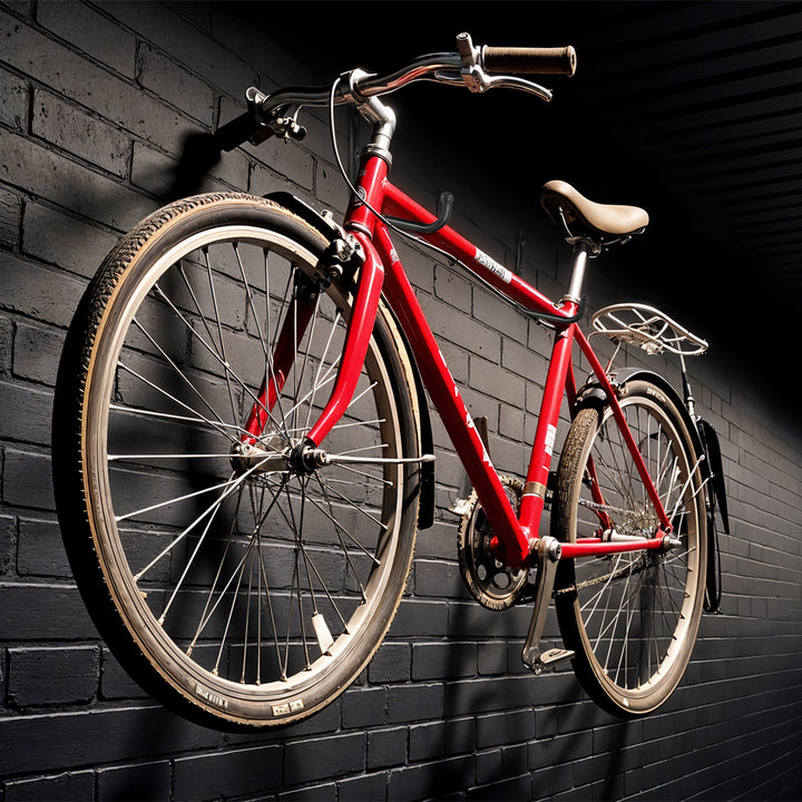 Set de 4 suporturi de perete Maclean, pentru anvelope, roți, scări, biciclete, din oțel, sarcină maximă 22 kg/suport, MC-487