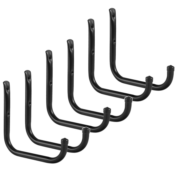 Set de 6 suporturi de perete Maclean, pentru anvelope, roți, scări, biciclete, din oțel, sarcină maximă 22 kg/suport, MC-487