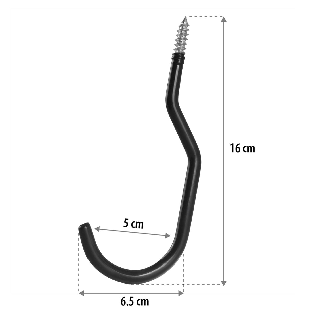 Set de 4 cârlige de tavan Maclean, pentru scară, bicicletă, furtun de grădină, din oțel, sarcină maximă 10 kg/cârlig, MC-485