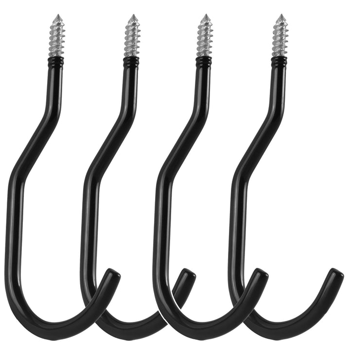 Set de 4 cârlige de tavan Maclean, pentru scară, bicicletă, furtun de grădină, din oțel, sarcină maximă 10 kg/cârlig, MC-485