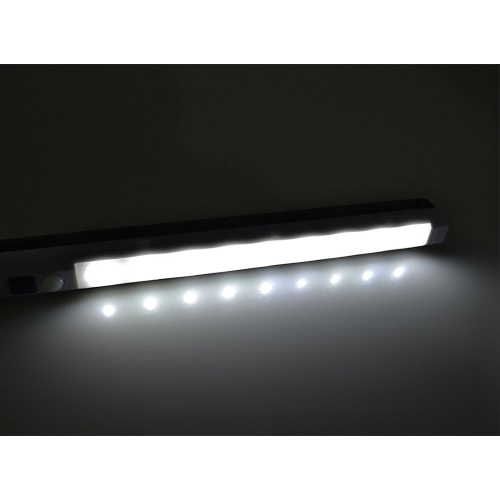 2x lampă LED de bucătărie Maclean, pentru montare sub dulap, 9 SMD, alimentată cu baterii, senzor PIR pentru pornire/oprire, MCE166 + 6x baterii R-06 R06 AA LR06 1,5 V VARTA Longlife Power