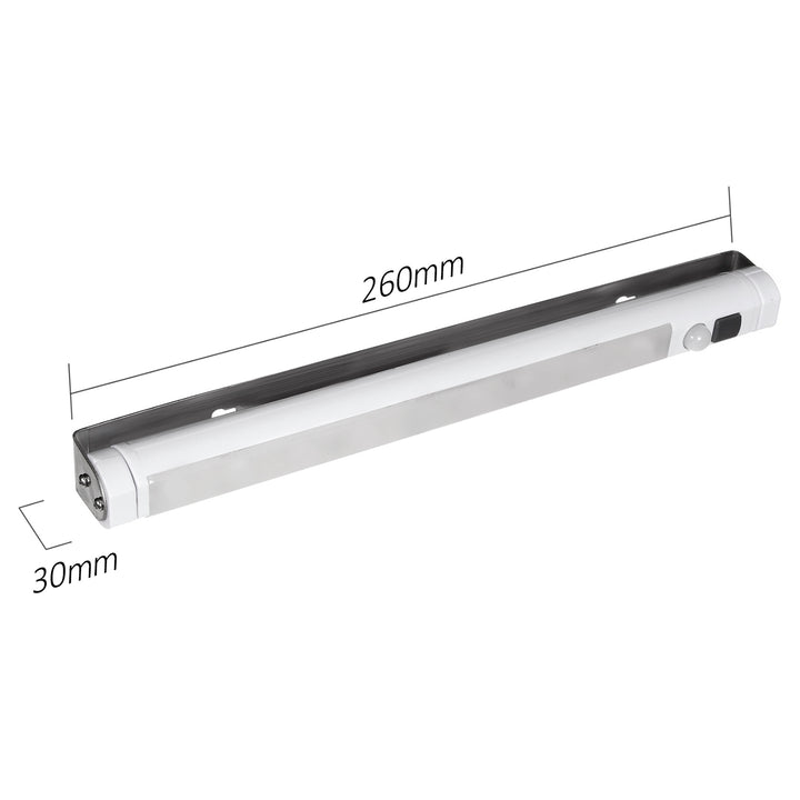 2x lampă LED de bucătărie Maclean, pentru montare sub dulap, 9 SMD, alimentată cu baterii, senzor PIR pentru pornire/oprire, MCE166 + 6x baterii R-06 R06 AA LR06 1,5 V VARTA Longlife Power