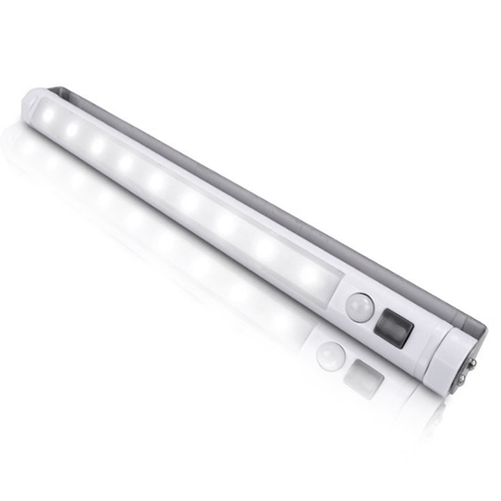 2x lampă LED de bucătărie Maclean, pentru montare sub dulap, 9 SMD, alimentată cu baterii, senzor PIR pentru pornire/oprire, MCE166 + 6x baterii R-06 R06 AA LR06 1,5 V VARTA Longlife Power