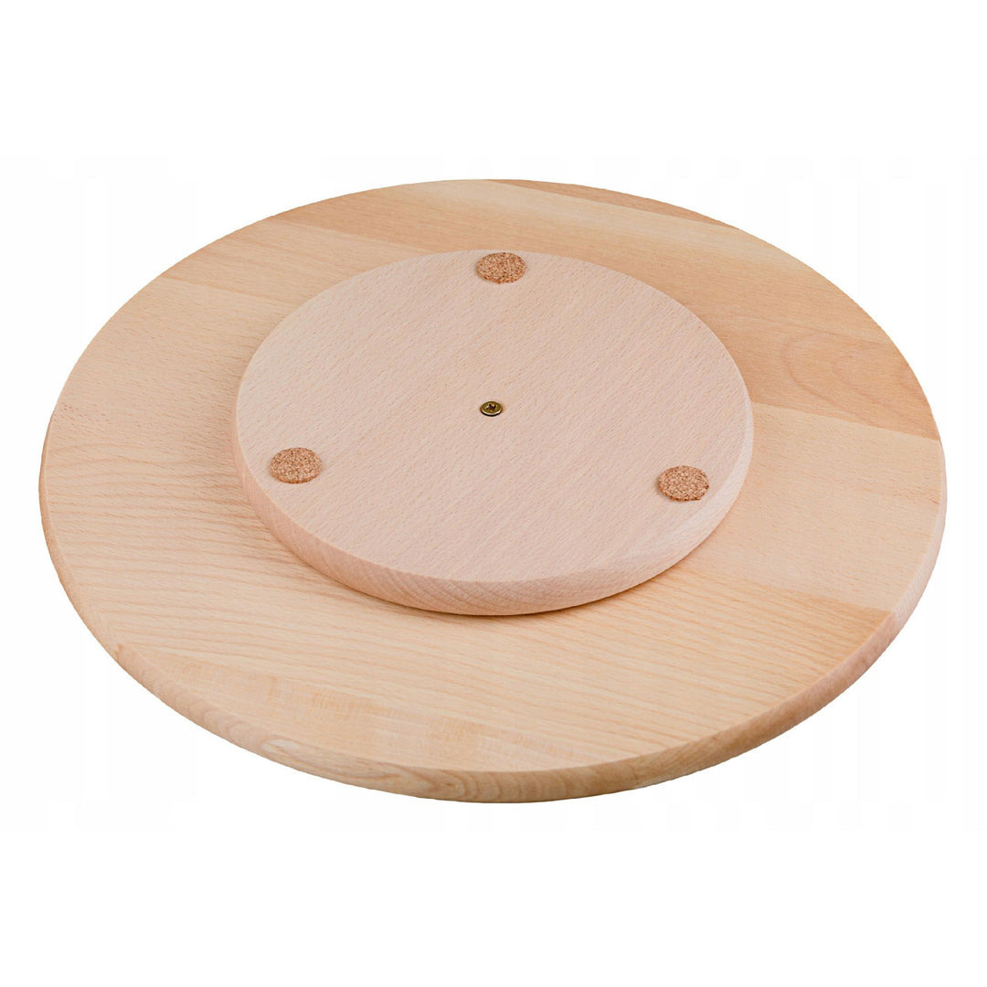 Tavă rotativă Practic, pentru servirea gustărilor și a pizzei, din lemn de fag, diametru 40 cm, 20090700