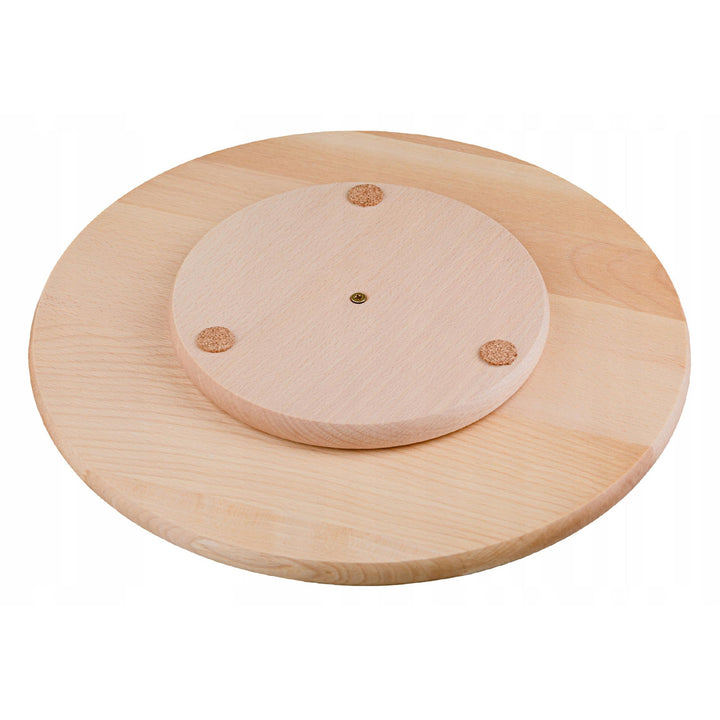 Tavă rotativă Practic, pentru servirea gustărilor și a pizzei, din lemn de fag, diametru 40 cm, 20090700