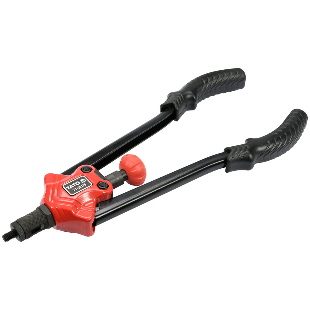 Mașină manuală de nituit Yato, pentru nituri cu cap de șurub în dimensiunile M3-M12, mâner antiderapant, capete realizate din oțel CrMo rezistent, YT-36128