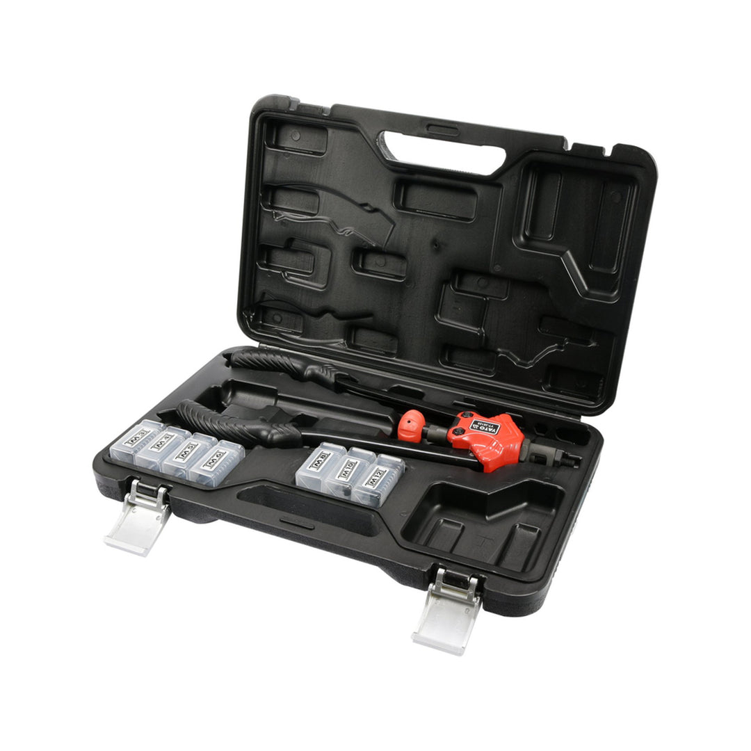 Mașină manuală de nituit Yato, pentru nituri cu cap de șurub în dimensiunile M3-M12, mâner antiderapant, capete realizate din oțel CrMo rezistent, YT-36128