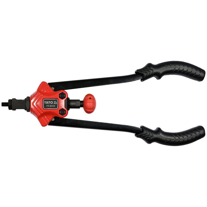 Mașină manuală de nituit Yato, pentru nituri cu cap de șurub în dimensiunile M3-M12, mâner antiderapant, capete realizate din oțel CrMo rezistent, YT-36128