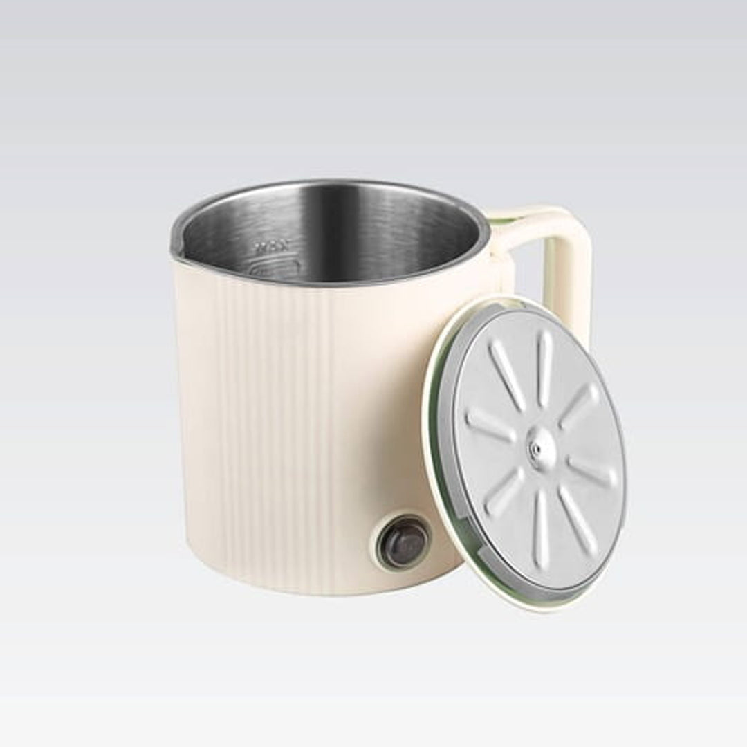 Ceainic electric / oală de călătorie Maestro, 2 în 1, capacitate 0,8 l, putere 600 W, mâner pliabil, comutator de tensiune 110 V/230 V, culoare bej, MR-009-BEIGE