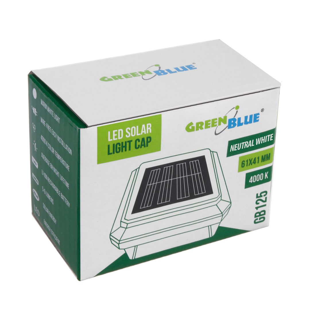 Lampă solară cu LED pentru stâlp GreenBlue, 60x40 mm, capotă în formă de plic, GB125, 2 bucăți