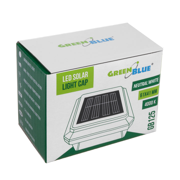 Lampă solară cu LED pentru stâlp GreenBlue, 60x40 mm, capotă în formă de plic, GB125, 2 bucăți