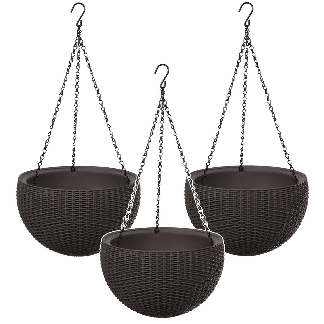 Ghiveci suspendat Keter Sphere Planter, culoare maro, 3 bucăți