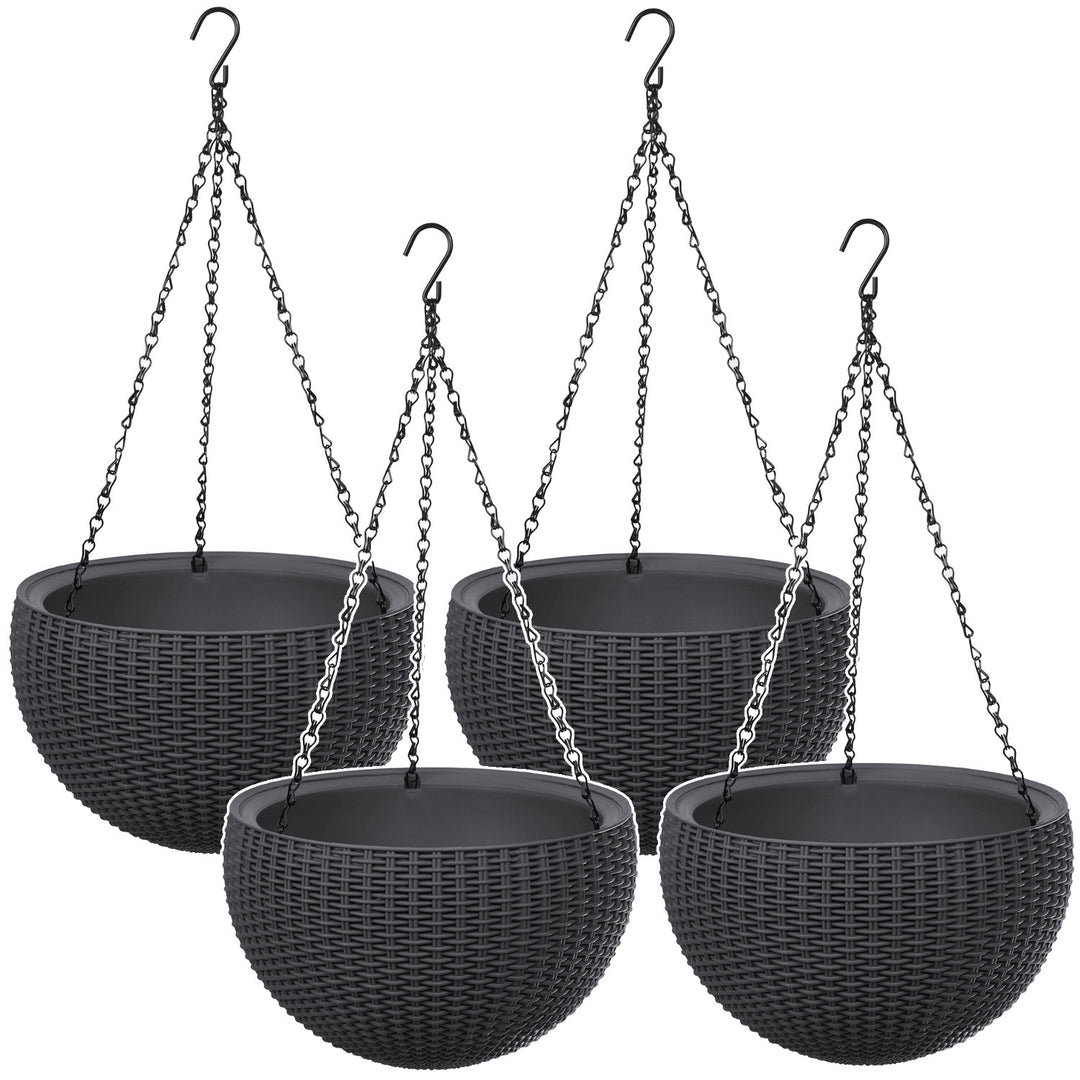 Ghiveci suspendat Keter Sphere Planter, culoare antracit, 4 bucăți