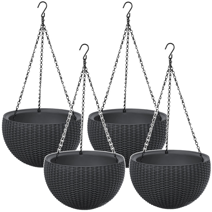 Ghiveci suspendat Keter Sphere Planter, culoare antracit, 4 bucăți
