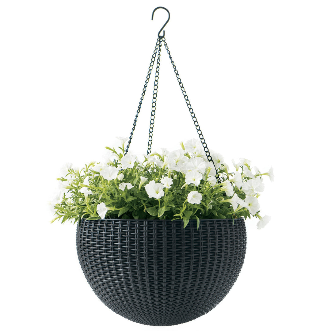 Ghiveci suspendat Keter Sphere Planter, culoare antracit, 5 bucăți