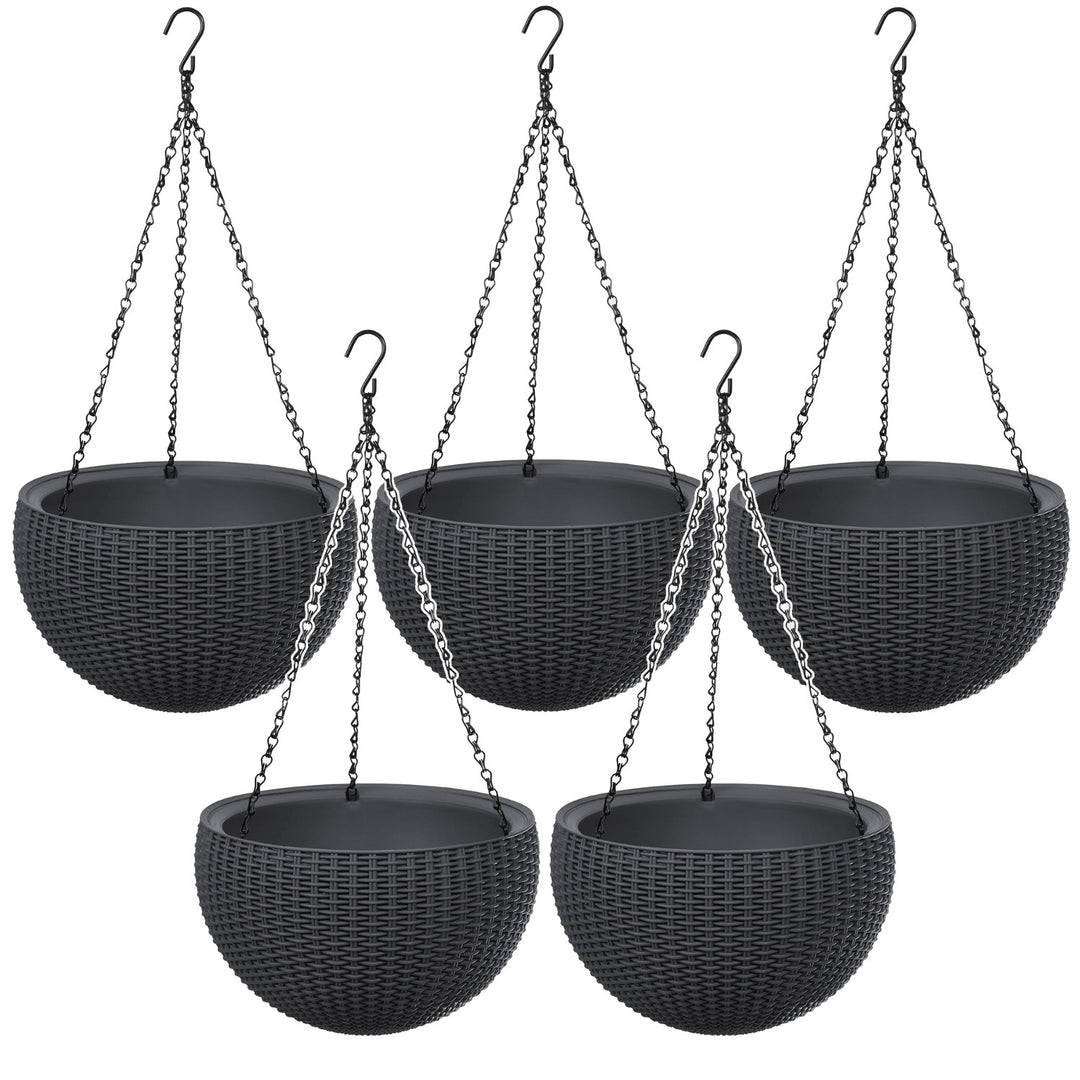 Ghiveci suspendat Keter Sphere Planter, culoare antracit, 5 bucăți