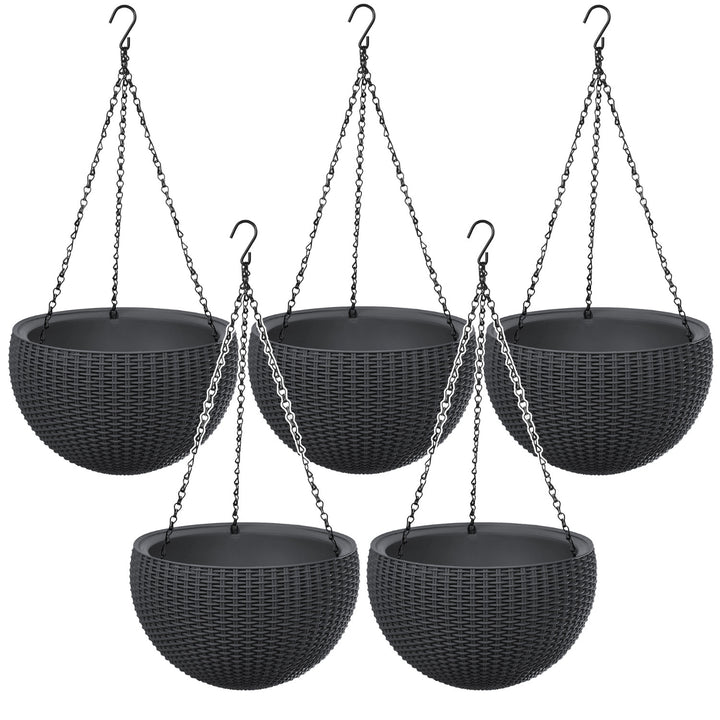 Ghiveci suspendat Keter Sphere Planter, culoare antracit, 5 bucăți