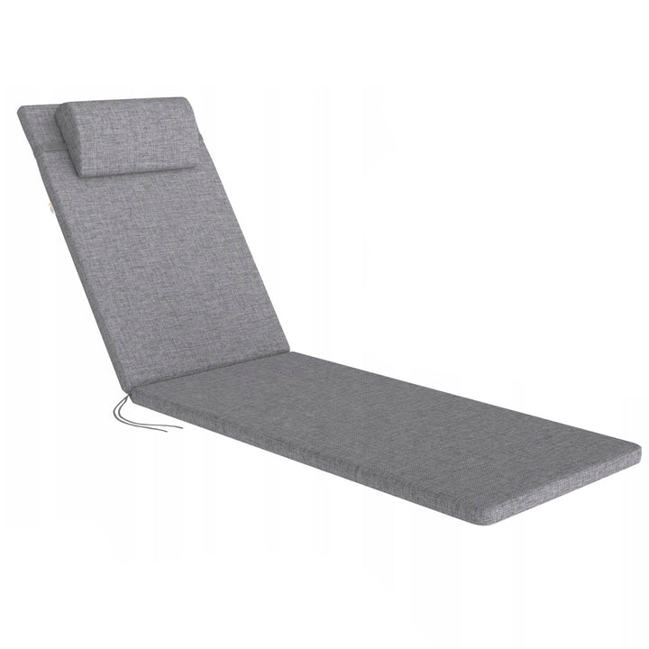 Pernă pentru șezlong Madera, culoare gri, țesătură S-550 melanj, dimensiuni 190x55 cm, fixare cu bandă elastică, impermeabilă, melanj S-23