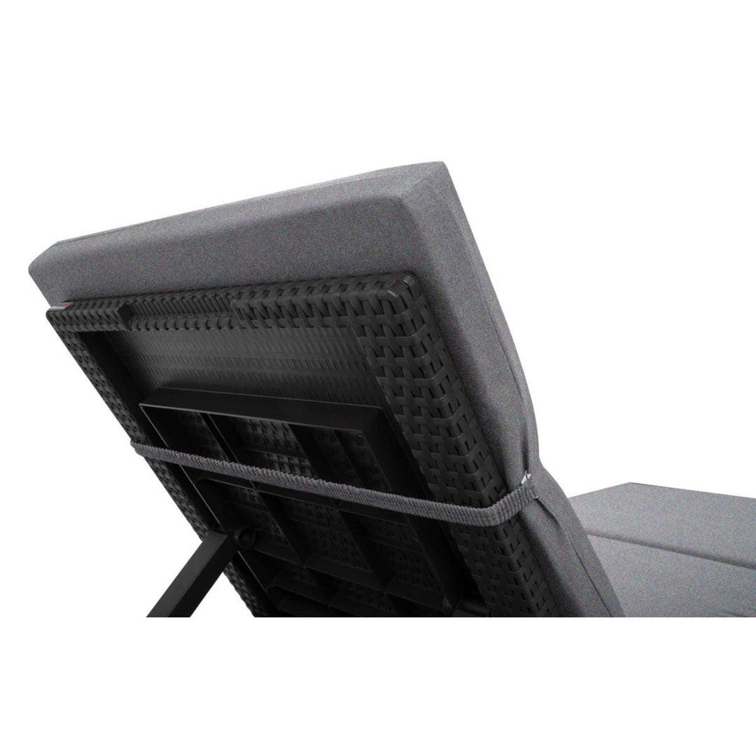 Pernă pentru șezlong Daytona, culoare gri, țesătură S-550 Melange, dimensiuni 192x64 cm, fixare cu curea elastică, impermeabilă, Melange S-23