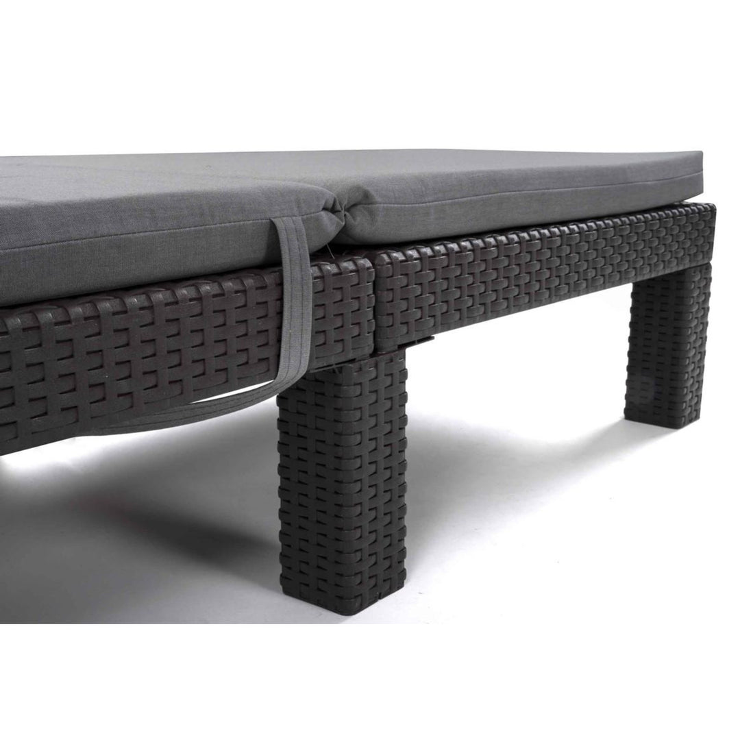 Pernă pentru șezlong Daytona, culoare gri, țesătură S-550 Melange, dimensiuni 192x64 cm, fixare cu curea elastică, impermeabilă, Melange S-23