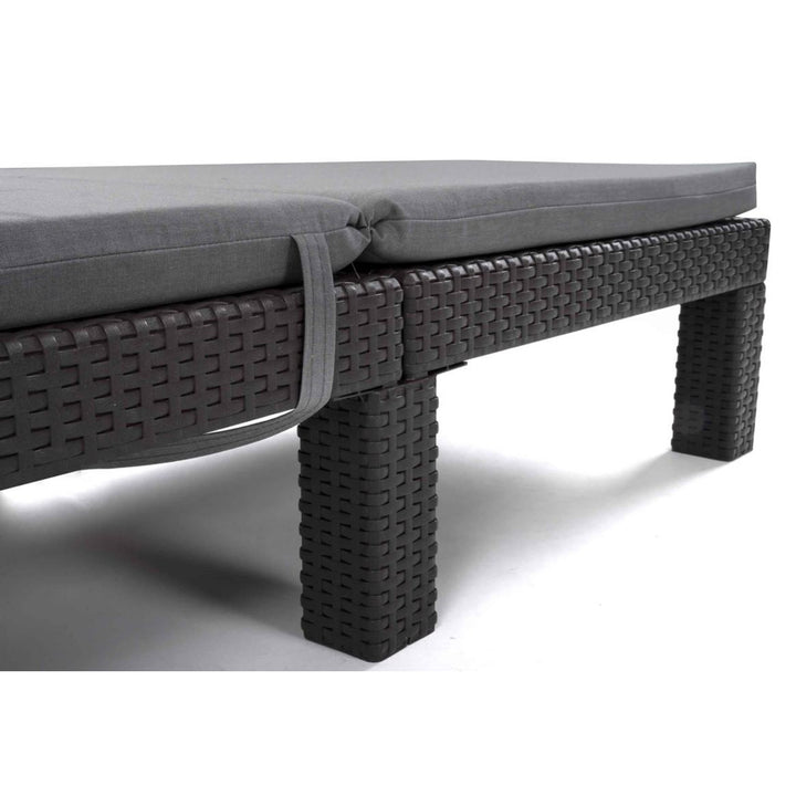 Pernă pentru șezlong Daytona, culoare gri, țesătură S-550 Melange, dimensiuni 192x64 cm, fixare cu curea elastică, impermeabilă, Melange S-23