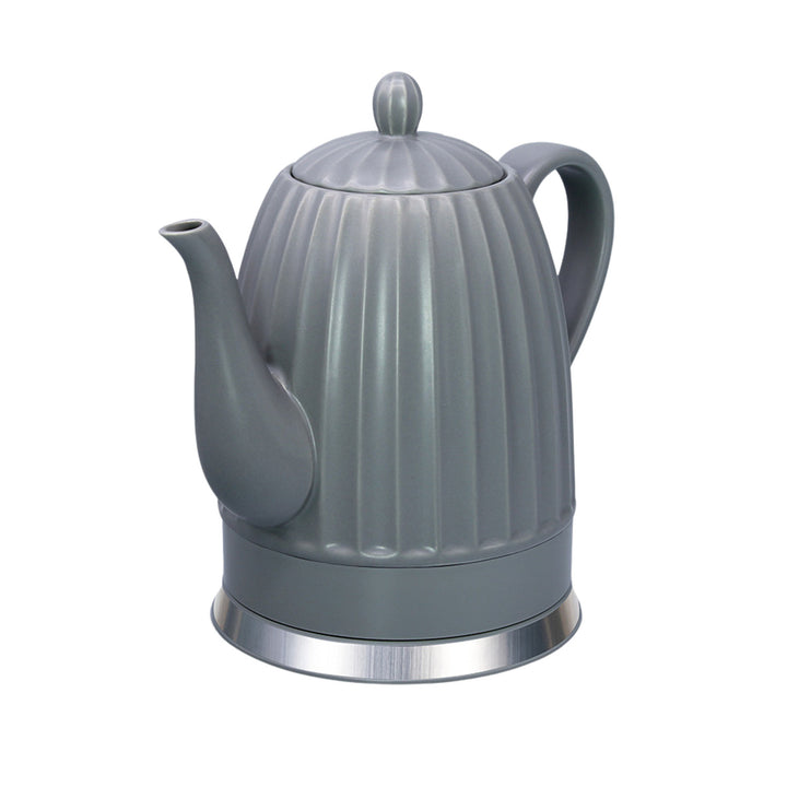 Ceainic electric din ceramică Maestro, culoare gri, putere 1500 W, capacitate 1,5 l, soclu rotativ, indicator de nivel al apei, cablu de alimentare de 65 cm, MR-077