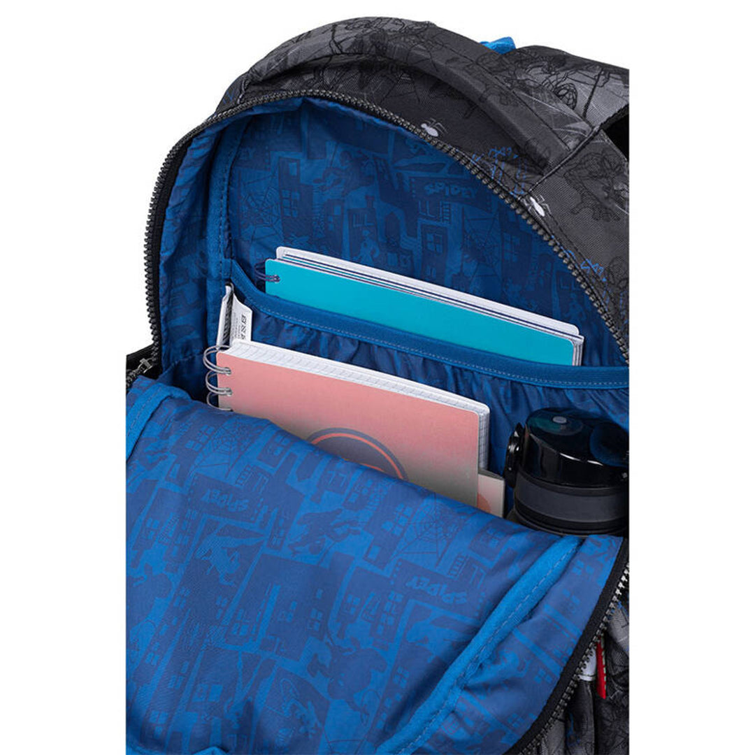 Rucsac școlar Spiderman Coolpack, model Jerry (15"), spate conturat, 3 compartimente încăpătoare, fund întărit, F029777