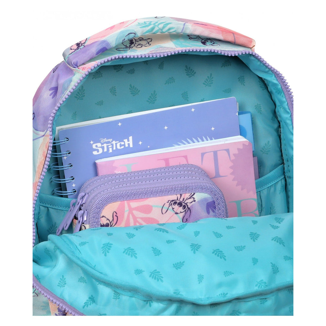 Setul școlar Stitch Coolpack, rucsac cu două compartimente Jerry (15"), penar Jumper 3 și sac sport pentru încălțăminte