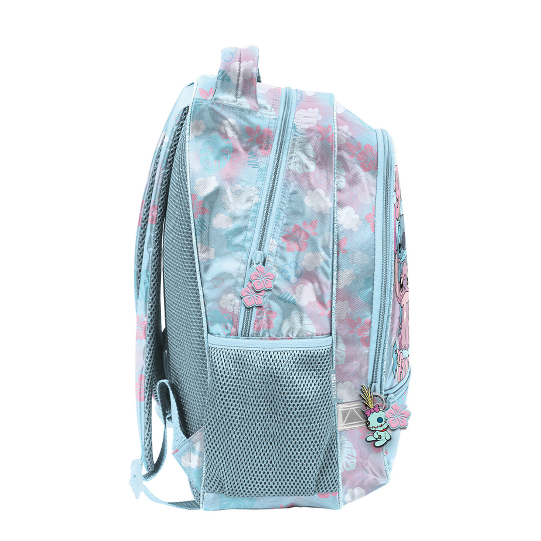Set școlar Stitch Paso, rucsac cu două compartimente, elemente reflectorizante și spate întărit, penar fără conținut, dar cu buzunare pentru rechizite, sac pentru pantofi care poate fi purtat pe spate, DS26WW
