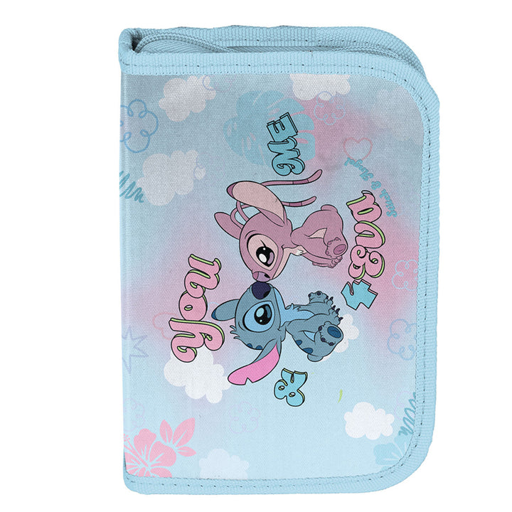 Set școlar Stitch Paso, rucsac cu două compartimente, elemente reflectorizante și spate întărit, penar fără conținut, dar cu buzunare pentru rechizite, sac pentru pantofi care poate fi purtat pe spate, DS26WW