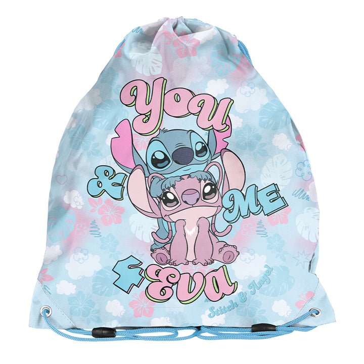 Set școlar Stitch Paso, rucsac cu două compartimente, elemente reflectorizante și spate întărit, penar fără conținut, dar cu buzunare pentru rechizite, sac pentru pantofi care poate fi purtat pe spate, DS26WW
