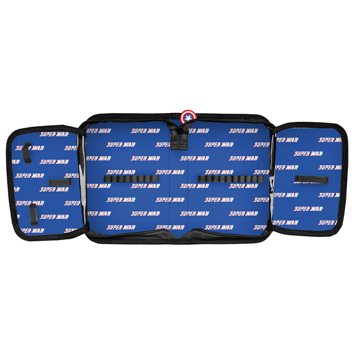 Set școlar Captain America Paso, rucsac cu două compartimente, elemente reflectorizante și spate întărit, penar fără conținut, dar cu buzunare pentru instrumente, sac pentru pantofi care poate fi purtat pe spate, AV26KK