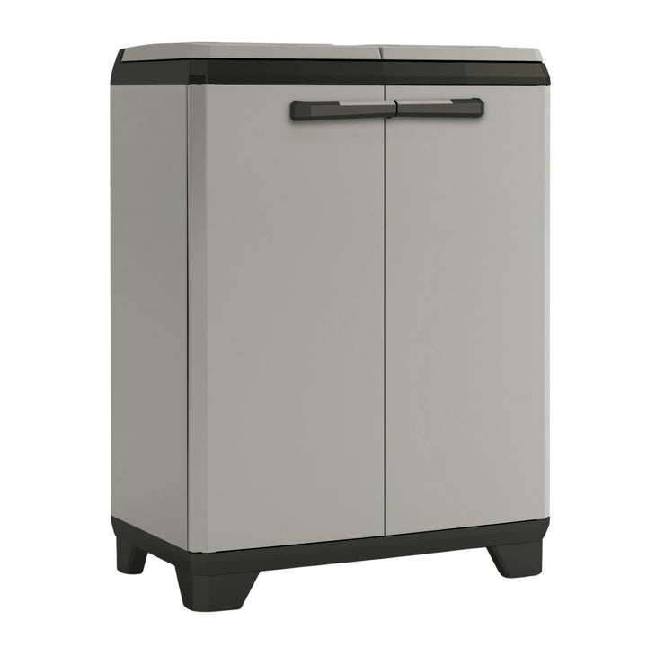 Dulap pentru sortarea deșeurilor Keter Planet, capacitate 2x110 l, culoare gri, 68x39x92 cm, 246640