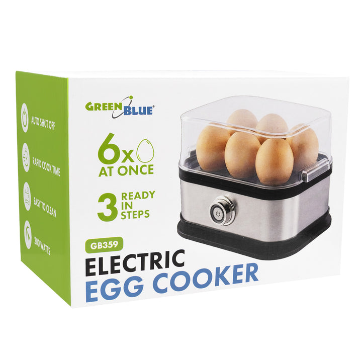 Aparat automat de fiert ouă GreenBlue, putere 200 W, până la 6 ouă, măsură, 220-240 V~, 50/60 Hz, GB359
