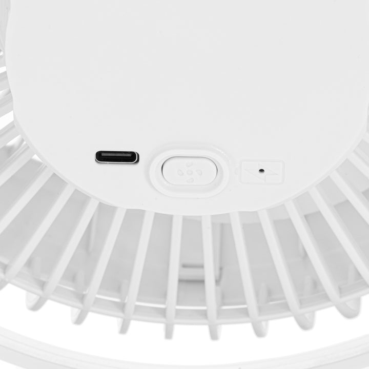 Ventilator de birou cu clemă, alimentat cu baterie, 15,5 cm, rotire la 360°, USB-C, Adler