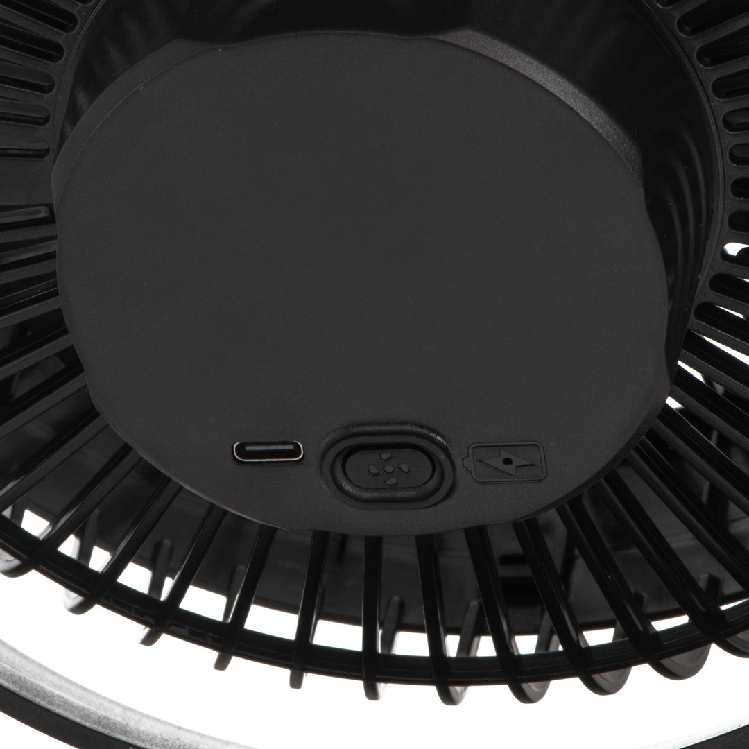 Ventilator de birou cu clemă, alimentat cu baterie, 15,5 cm, rotire la 360°, USB-C, Adler