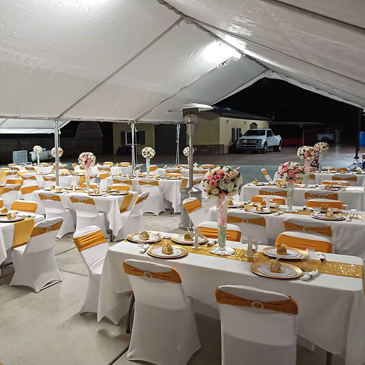Husă pentru scaun de catering albă GreenBlue, 88x50x45 cm, spandex, GB374, 2 bucăți