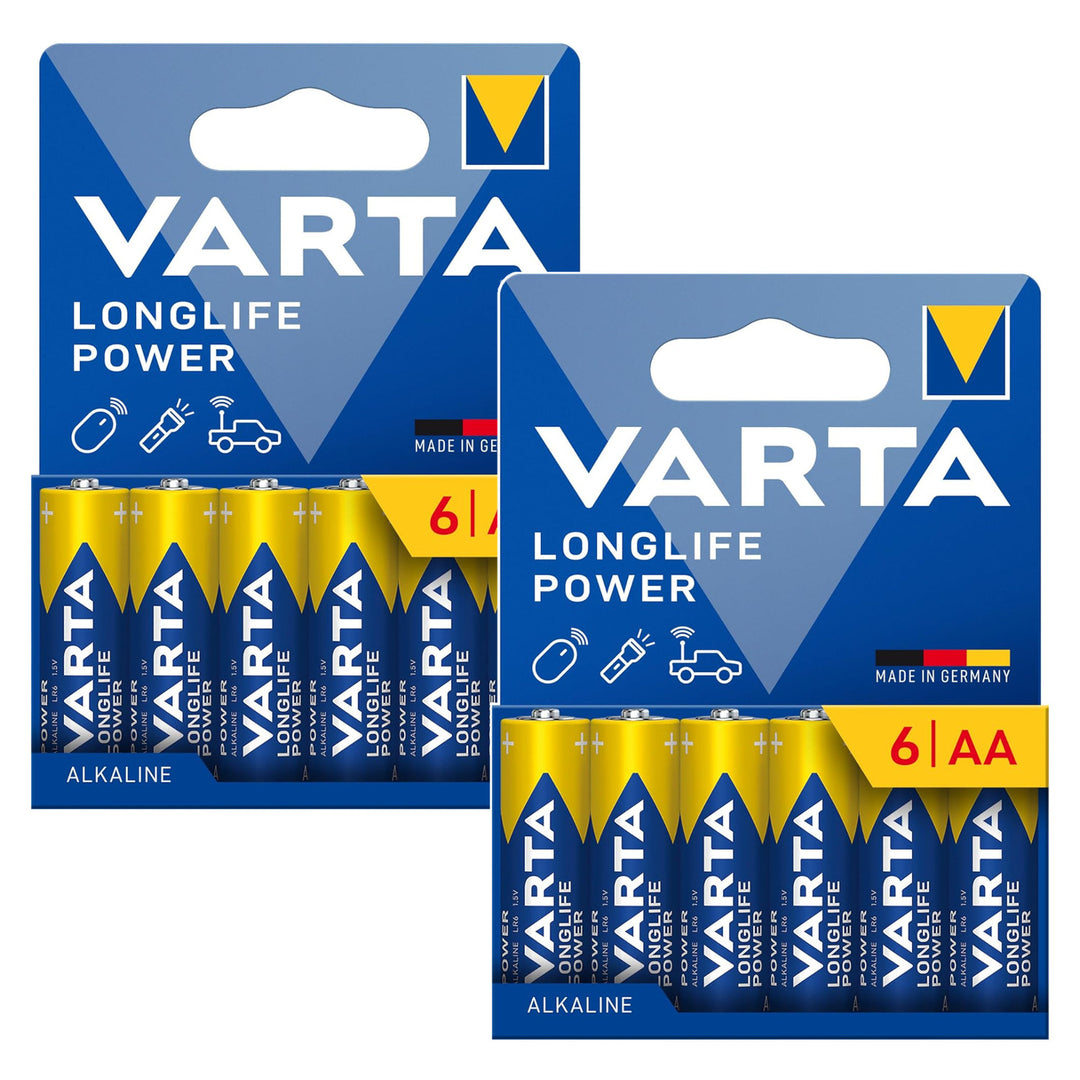 12 baterii R-06 R06 AA LR06 de 1,5 V VARTA Longlife Power alcaline