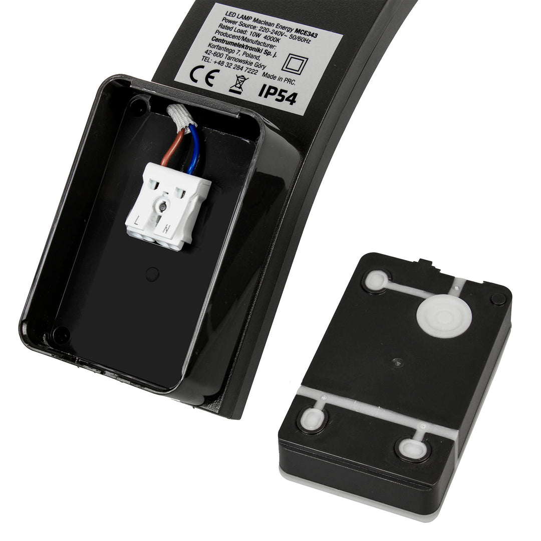 Lampă LED pentru fațadă Maclean, 800 lm, IP54, 10 W, culoare alb natural (4000 K), culoare negru, MCE343 B, 2 bucăți