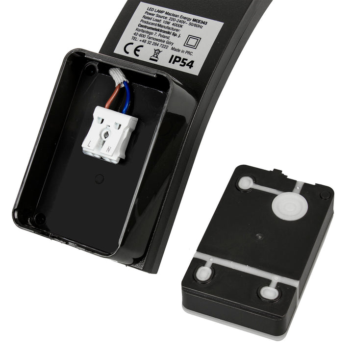 Lampă LED pentru fațadă Maclean, 800 lm, IP54, 10 W, culoare alb natural (4000 K), culoare negru, MCE343 B, 2 bucăți